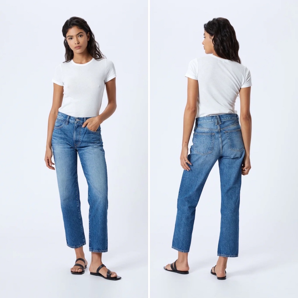 ✨NWT✨ SLVRLAKE Sophie Mid Rise Straight Leg Jean in Troubled Waters Sz 28